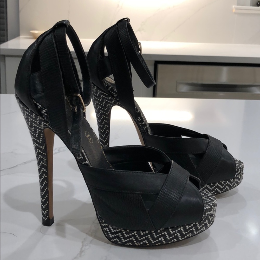 Fun black and white heels